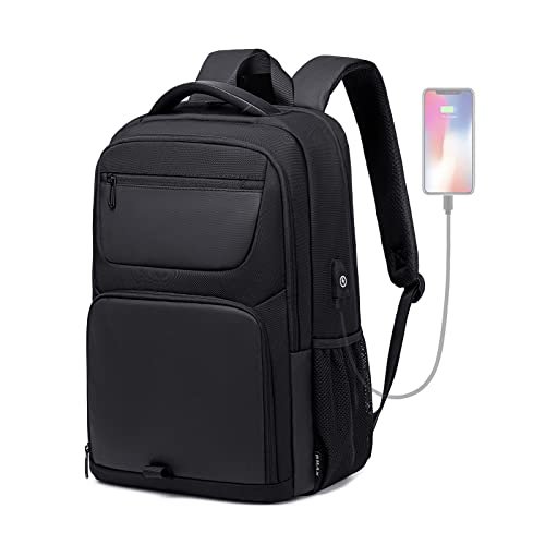 Laptop Backpack for Men Women, High Tech Business Backpack with USB Charging Port Water-Resistant for 15.6 Inch Computer Bag, 35L Anti-theft Travel Work College Backpack -Black - size: Fits 15.6 Inch laptop