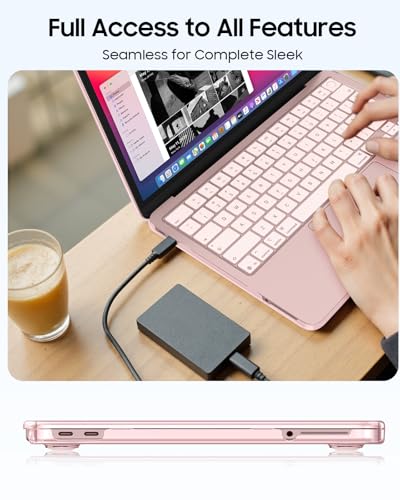 Fintie Case for MacBook Neo 13 Inch with Keyboard Skin & Screen Protector | 2026 A3404, Snap-On Design, Slim Fit, Hard Shell Cover, Crystal Blush - color: Crystal Blush