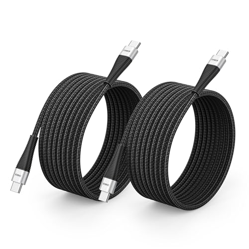 USB C to USB C Cable, 100W USB C Charger Cord Fast Charging 10FT, 2 Pack | Nylon Braided USB C Charger Cable for iPhone 17 16 15, iPad Pro, Air, Mini, MacBook Pro, Air, Samsung, Pixel, Moto Razr 40 50 - color: Black, size: 10 FT - 2 Pack, style: USB C to