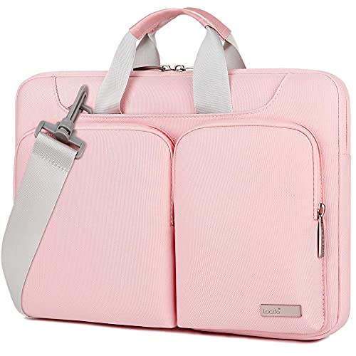Lacdo 360° Protective Laptop Shoulder Bag, 14 inch Computer Bags for 14 inch MacBook Pro M5 Pro/Max A3426 A3427 (2026), M5/M4/M3/M2/M1 A3434 A3112 A3401 A3185 A2918 A2992 2025-2021 Messenger Bag, Pink - color: Pink, size: 14 Inches