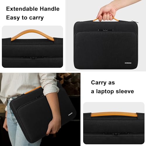 DOMISO Laptop Sleeve for MacBook Pro 14 Inch, Protective Case with Handle, Compatible with M4/M3/M2/M1 Chip Models, Black - color: Black, size: 14 inch