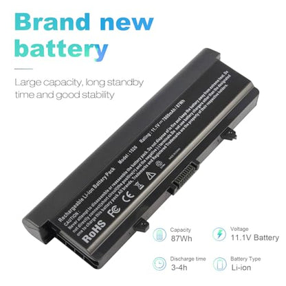 TREE.NB High Capacity Battery for Dell Inspiron 1545 1526 1525 PP41L PP29L Series Laptop Battery, Fits P/N: GP952 GW252 GW240 X284G RN873 M911 M911G [7800mAh/11.1V/9-Cells] - size: 7.68x3.03x0.23inch 1526