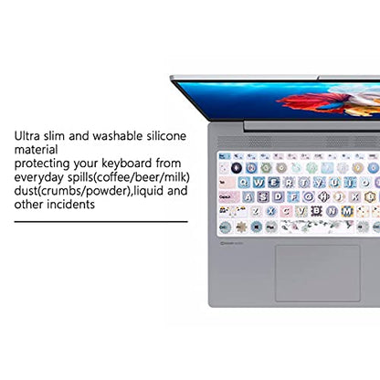 Silicone Keyboard Cover for Lenovo 2020 2021 ideaPad 5 15, ideaPad Flex 5 15IIL05, ideaPad Slim 7 15, Yoga Slim 7 15, Yoga 7i 15.6, ThinkBook 15p, ThinkBook 15 Gen 2 Series Laptop (Bohemia) - color: Bohemia