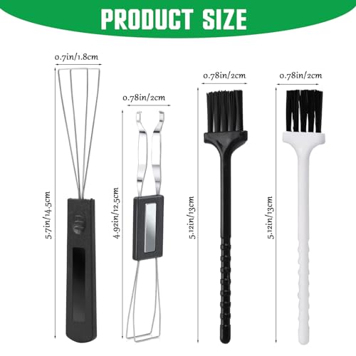 2PCS Keycap Puller and Switch Puller with 2PCS Keyboard Brush, Keycap Remover Switch Puller Mechanical Stainless Steel Keyboard Remover Keyboard Cleaning and Fixing Tool for Mechanical Keyboard