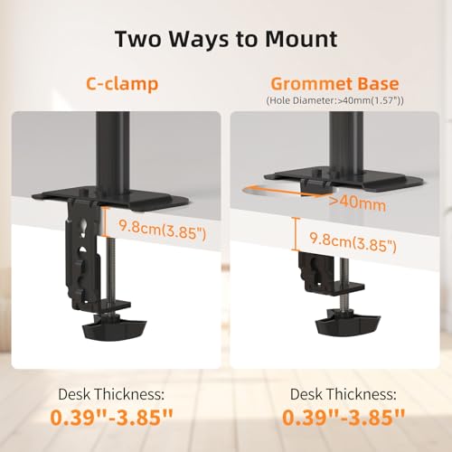 suptek Laptop Notebook Desk Mount Stand, Adjustable Single Monitor Laptop Arm Mount with Ventilated Tray,up to 17 inch,Holds up to 22 lbs - style: Laptop