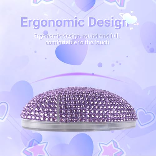 elec Space Wireless Bluetooth Mouse, Silent and Stylish Heart-Shaped Mouse for Laptop, PC - 10m Range (Purple) - color: Purple