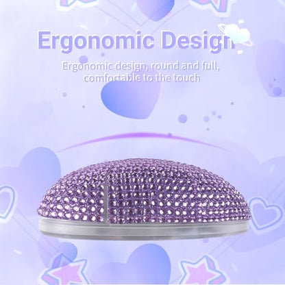 elec Space Wireless Bluetooth Mouse, Silent and Stylish Heart-Shaped Mouse for Laptop, PC - 10m Range (Purple) - color: Purple