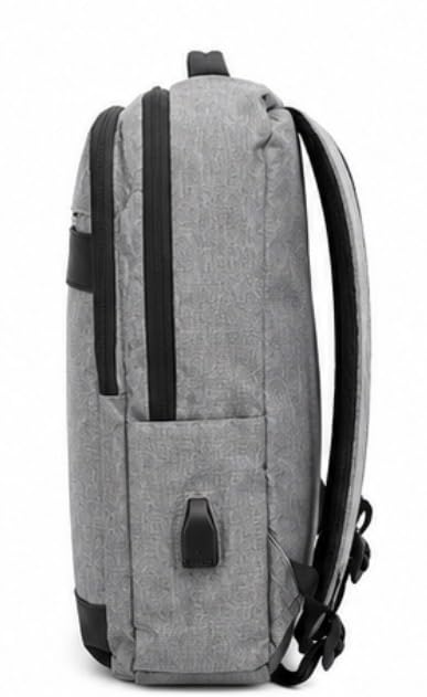 Laptop Backpack with USB Charging Port, Water-Resistant, Multiple Pockets, Travel Business Bag, Grey/Blue (Gray) - color: Gray