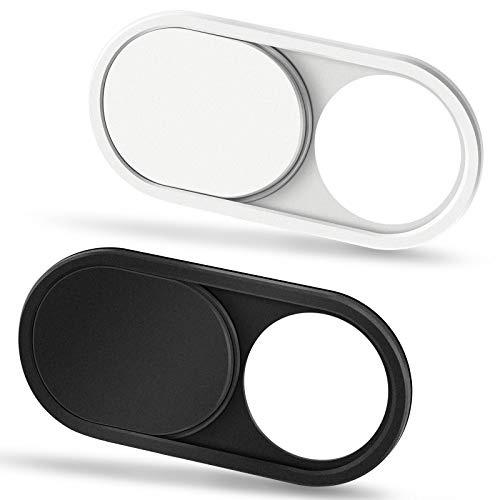 CloudValley Laptop Camera Cover Slide, Metal 0.023 Inch Ultra-Thin, 2 Pack | Web Webcam Cover for MacBook Pro / Air, Laptop, iMac, iPad, iPhone 8/7, PC Accessories, Privacy Protection, Black & White - color: Withe & Black
