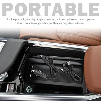 12V Car Charger Kit with DC 5V Power Cable,12V Cigarette Lighter Plug DC 5.5 * 2.1mm Includes USB Cable,11 Connectors,Universal Car Charger Adapter for GPS,DVD Player,Camera