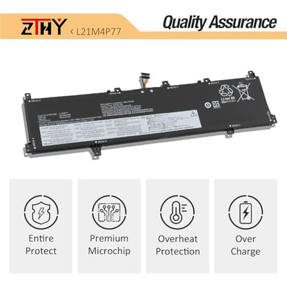 L21M4P77 L21D4P76 L21C4P74 Laptop Battery for Lenovo ThinkPad Z16 Gen 1/2 | 2022 Series Notebook Battery SB10W51989 5B10W51888 SB10W51990 5B10W51889 SB10W51988 5B10W51887 15.52V 72Wh 4640mAh - size: 12.44*3.46*0.24 inch L21M4P77