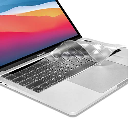 ProElife Keyboard Cover Skin for 2022 MacBook Pro 13.3 inch with Apple M2 Chip & 2021 2020 MacBook Pro 13 inch with Apple M1 (Model: A2338) Accessory Ultra Thin Transparent TPU Keyboard Cover (Clear) | Ultra Thin (0.13 mm), Durable Protective Skin, Dust-p