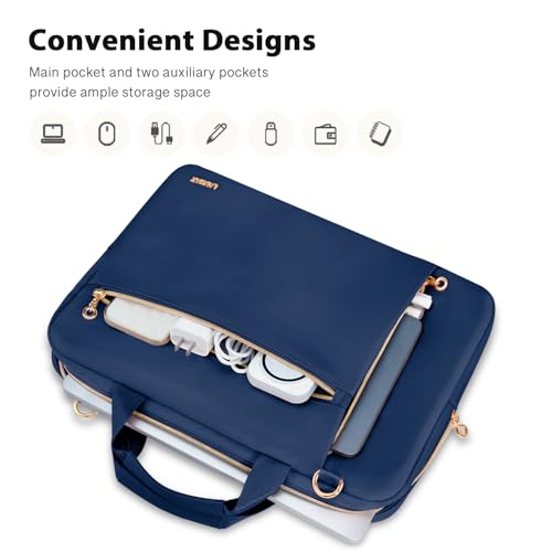 Laptop Bag Case for Women Men Messenger Briefcase Bag, 15.6 16 Inch | Compatible with MacBook Pro M5/HP OmniBook Omen Envy/Dell Pro Inspiron/Lenovo Yoga IdealPad, Carrying Computer Bag, Blue - color: Blue, size: 15.6 inch