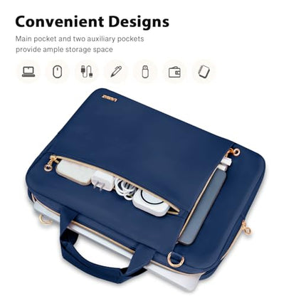 Laptop Bag Case for Women Men Messenger Briefcase Bag, 15.6 16 Inch | Compatible with MacBook Pro M5/HP OmniBook Omen Envy/Dell Pro Inspiron/Lenovo Yoga IdealPad, Carrying Computer Bag, Blue - color: Blue, size: 15.6 inch