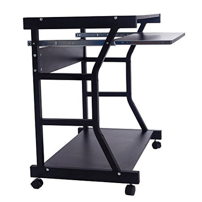 Fixed Height Mobile Computer Desk - Rolling Laptop Stand Cart, Small Standing Portable Overbed Bedside Desk - color: D
