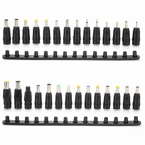 Dpofirs 28pcs DC Power Adapter Tips 5.5x2.1mm Female Universal Charging Conversion Head for Laptop ThinkPad Notebook Charging Kit