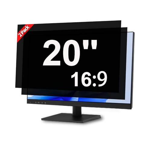 [2 Pack] 20 Inch Computer Monitor Privacy Screen, Anti Glare Filter | 20 Inch 16:9 Privacy Screen Protector With Anti-Glare Filter, Blue Light Filtering For Computer Monitors. - size: 20.0 Inch Widescreen(16:9)