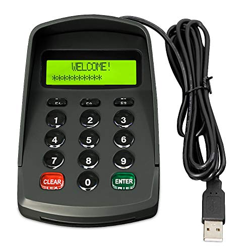 XCRFID USB 15 Keys Keypad Numeric Keyboard Numpad/Digital Keyboard/Pin Pad with LCD Plug and Play Support Bank POS Terminal Input Password Numpad Keypad (YD541-Ciphertext) - color: YD541-Ciphertext