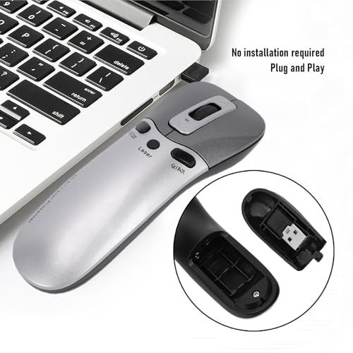 Wireless Presenter Remote, 2.4G 3000000 Clicks Gyroscope Presentation Clicker 15M Effective Distance PPT Clicker Plug, Play Seamless Integration for Computer Laptop