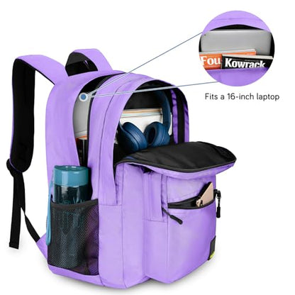 Goloni Lightweight Laptop Backpack 1.1Lbs, 26L Wear-Resistant Water Resistant Backpack with Laptop Compartment for Men Women - color: Purple