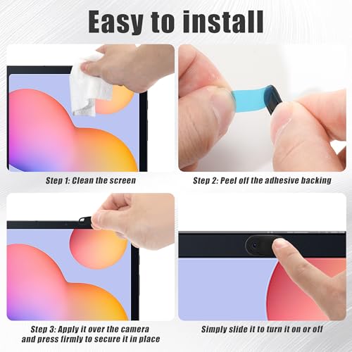 50 Pcs Webcam Cover Slide, Ultra-Thin Cell Phone Camera Cover | 0.023 Inch, Universal Durable, For Laptop, Smartphone, Computer, Protect Your Privacy and Security