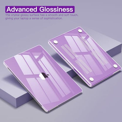 CISSOOK Compatible with MacBook Air 13.6 inch Case M2 M3 M4 M5 | A3449 A3240 A3113 A2681, 5in1 Set Hard Shell Case Keyboard Cover for MacBook Air 13 inch 2022 - 2026, Crystal Purple - color: Air13.6inch-Crystal Purple