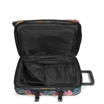 EASTPAK Tranverz S – 42L Small Soft Sided Cabin Sized Luggage, Dual Compartments, TSA Lock, Compression Straps & Smooth Inline Wheels, Brize Retro Navy - color: Brize Retro Navy, size: 42 Liter Carry On
