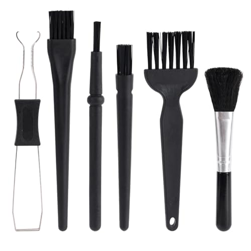 6pcs Keyboard Cleaning Kit, Stainless Steel Keycap Puller & Anti Static Dust Brush Portable Keyboard Cleaning Brushes for Computer Keyboards Camera Motherboard Desk Office Equipment