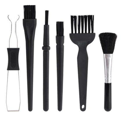6pcs Keyboard Cleaning Kit, Stainless Steel Keycap Puller & Anti Static Dust Brush Portable Keyboard Cleaning Brushes for Computer Keyboards Camera Motherboard Desk Office Equipment