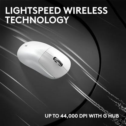 Logitech Pro X Superlight 2c Wireless Gaming Mouse 51g Compact - White | Compact mini size, symmetrical shape, <8 kHz polling, 44K DPI, PowerPlay charging, USB-C, 5 buttons, PC/Mac - color: White, size: Compact, style: Mouse