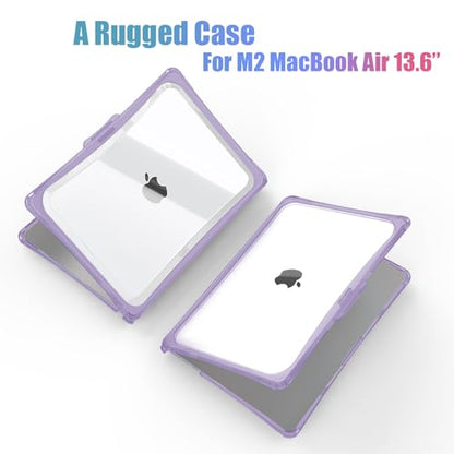 IBENZER Hexpact Protective MacBook Air 13 inch Case M5 2026 M4 2025 M3 M2 2024-2022 A3449 A3240 A3113 A2681, Heavy Duty Case & KeyboardCover & ScreenFilm, Lilac Purple, HPE-KK-LLPU+2 - color: Lilac Purple