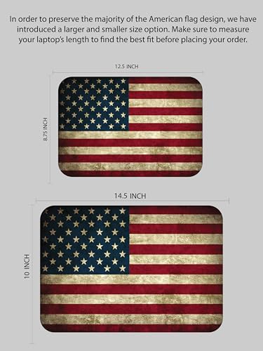 Laptop Skin Sticker Cover Decal - Universal Size - Fits All laptops up to a 16” Diagonal Size | Easy to Apply, Remove and Change Styles (Regular American Flag, 14.5 x 10 Inch)