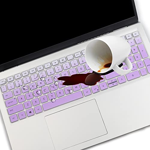 Keyboard Cover for Dell 15 Laptop DC15250 DC15255 15.6, Dell Inspiron 15 3510 3511 3515 3525 3530 3535 5510 5515 5518 7510 15.6, Vostro 3510 3520 3530 5510 5515 15.6, Latitude 3520/Inspiron 7610 - color: GradualPurlple