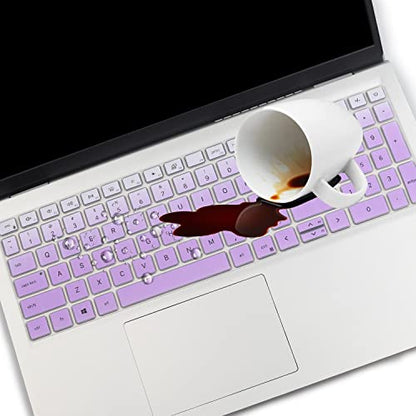 Keyboard Cover for Dell 15 Laptop DC15250 DC15255 15.6, Dell Inspiron 15 3510 3511 3515 3525 3530 3535 5510 5515 5518 7510 15.6, Vostro 3510 3520 3530 5510 5515 15.6, Latitude 3520/Inspiron 7610 - color: GradualPurlple