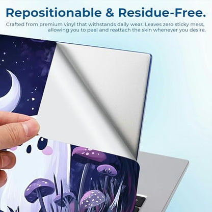 Reusable Universal Laptop Skin Sticker, Cut to Fit for 11.6–15.6 Inch Laptops, Waterproof Protective Film, No-Residue - Ghost Friends - color: Ghost Friends