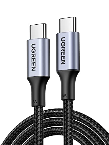 UGREEN 100W USB C to USB C Cable, Fast Charging Cable, 2-Pack, 10ft, Black | For iPhone 17/16/15, MacBook Pro/Air, iPad Pro/Air/Mini, Galaxy S26/S25/S24, XPS, Pixel, Switch. Built-in E-marker chip - size: 10FT