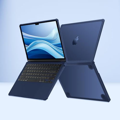 MOSISO Compatible with MacBook Air 13 inch Case M5 2026 M4 M3 M2 2025-2022 | A3449 A3240 A3113 A2681, 3 in 1 Kit Crack-Resistant Heavy Duty Protective Hard Shell Case Cover with TPU Bumper, Midnight - color: Midnight