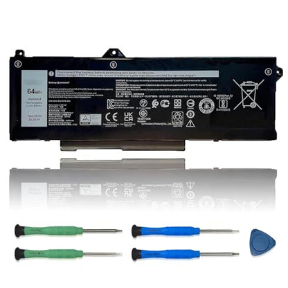 GRT01 Laptop Battery Replacement for Dell Latitude 5421 5431 5521 5531 Precision 3561 3470 3571 3581 3591 Mobile Workstation Alienware m17 R5 AMD Series 9JRV0 00P3TJ 0R05P0 05RGW 15.2V 64Wh 4000mAh - size: 9.25*3.54*0.28 inch GRT01