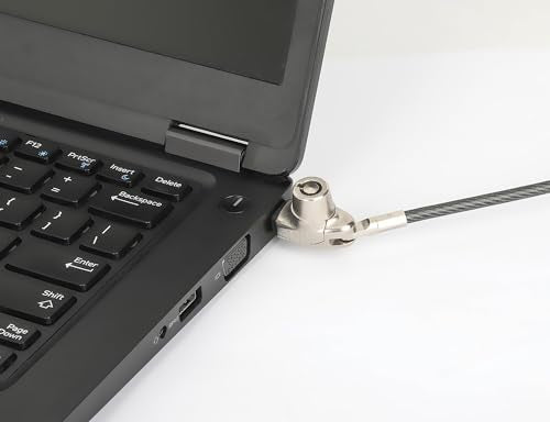 Manhattan Keyed Laptop Lock -with Long 6 ft Security Cable, Strong Cut Resistant Steel, 2 Keys Included - for Computer, Notebook, Displays, Projector – Lifetime Mfg Warranty- 440486