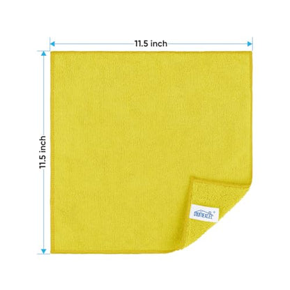 HOMEXCEL Yellow Microfiber Cleaning Cloth, 12 Pack Premium Microfiber Towels for Cars, Lint Free, Highly Absorbent, Reusable Cleaning Rags for Car, Household, Kitchen, Window, 11.5"X11.5" - color: Yellow