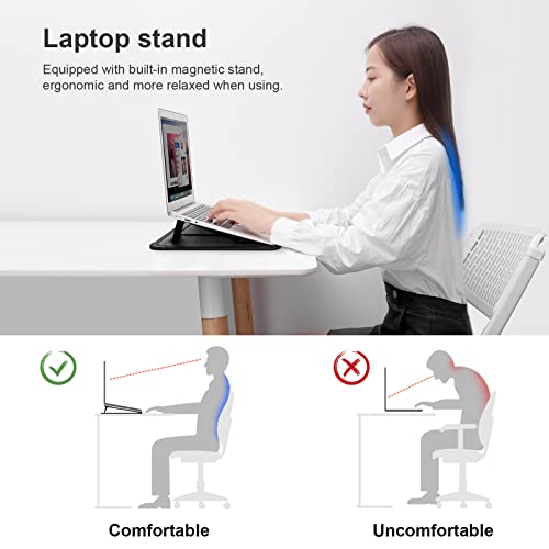 Nillkin Laptop Sleeve 15.6 inch (3-in-1), MacBook Sleeve with Adjustable Stand & Mouse Pad, 2 Stand Modes, 15 inch Laptop Case, MacBook Accessories, Slim for Chromebook/HP 13-15.6, Black Texture - color: Black Texture