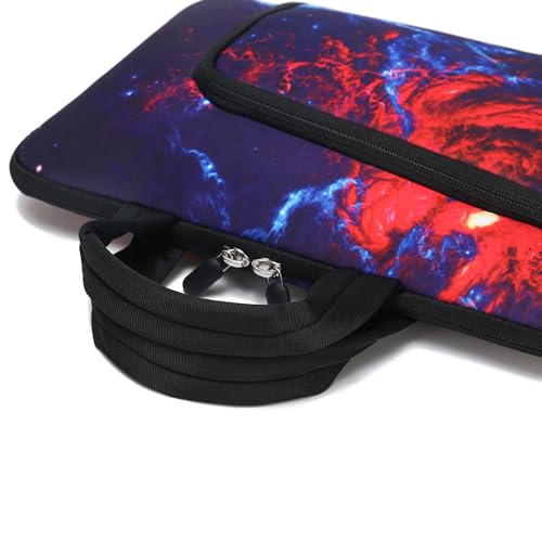 15 15.4 15.6 inch Laptop Handle Bag Computer Protect Notebook Sleeve Neoprene Cover Soft Carrying Case with Extra Pockets - color: Blue Galaxy