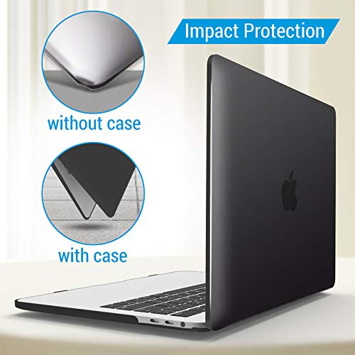 IBENZER Compatible with MacBook Pro 13 Inch Case M2 M1 2026 2025 2024 2023 2022 A2338 A2289 A2251 A2159 A1989 A1706 A1708, Hard Shell Case & Keyboard Cover for Mac Pro 13, Black, T13BK+1A - color: Black