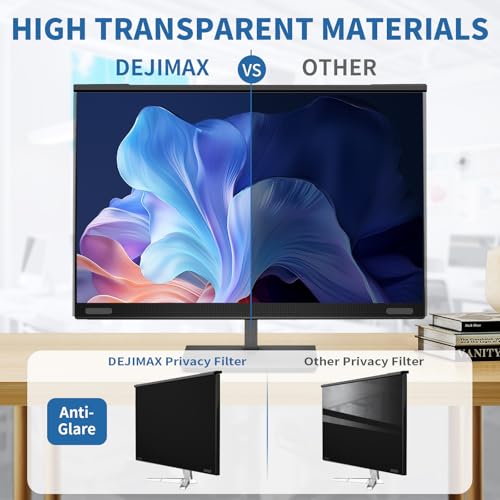 Magnetic 32 Inch Computer Privacy Screen for 16:9 Widescreen Monitor, Removable Hanging Anti-Blue Light Computer Screen Privacy Panel, Anti-UV Magnetic Attachment Monitor Privacy Screen