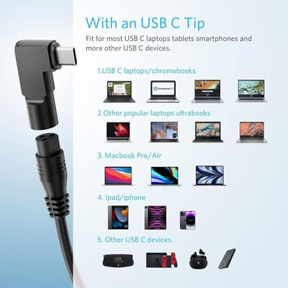 Belker 100W 90W 65W USB C Universal Laptop Car Charger with 16 Tips | for HP Dell Asus Lenovo Samsung MacBook Pro Air Google Chromebook Ultrabook Notebook Power Supply