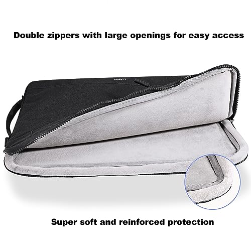 LANDICI 14 to 15 Inch Protective Laptop Sleeve with Handle, Black | Slim water-resistant case with reinforced 360-degree padding protects MacBook, Surface, Chromebook and other laptops - color: Black, size: 14-15 Inch