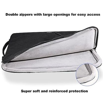 LANDICI 14 to 15 Inch Protective Laptop Sleeve with Handle, Black | Slim water-resistant case with reinforced 360-degree padding protects MacBook, Surface, Chromebook and other laptops - color: Black, size: 14-15 Inch