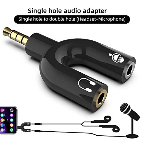 Headphone Splitter Adapter 3.5mm, (3-in-1 Pack) Audio Splitter 2 Female to 1 Male & 2 Male to 1 Female 3.5mm Aux Stereo Y Jack Cable for PS4, Xbox, Phone, PC, Tablet, Laptop, Gaming Headset