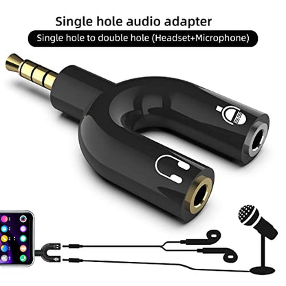 Headphone Splitter Adapter 3.5mm, (3-in-1 Pack) Audio Splitter 2 Female to 1 Male & 2 Male to 1 Female 3.5mm Aux Stereo Y Jack Cable for PS4, Xbox, Phone, PC, Tablet, Laptop, Gaming Headset