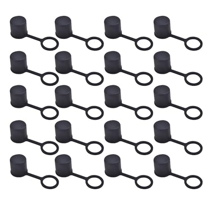 20 PCS BNC-B Port Anti-dust Plugs, Silicone Covers Caps Stoppers, Port Protector for Laptop, Phone, ID; 0.35" - size: BNC-B/Black/20 PCS